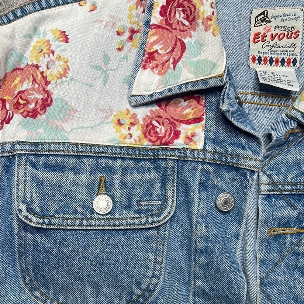 Vintage Et Vous Floral Denim Jacket - Picture 5 of 15